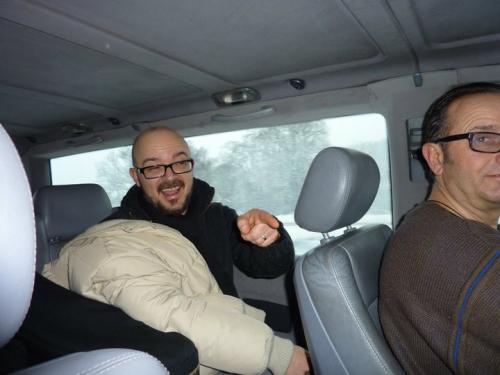In the van with Nico Menci